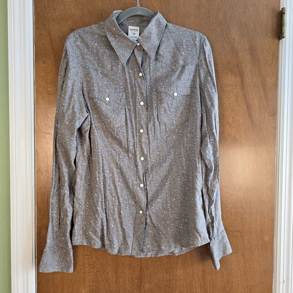True Religion Womens Mick Lawn Western Shirt Dawson Large